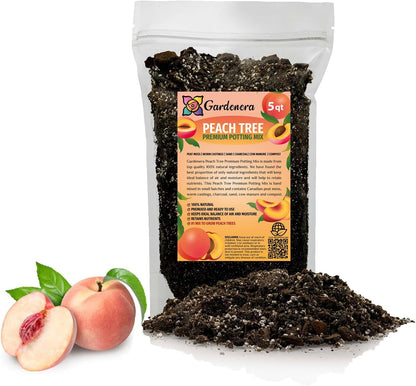 Gardenera Premium Peach Potting Soil Mix - Optimal Nutrient-Rich Blend for Thriving and Juicy