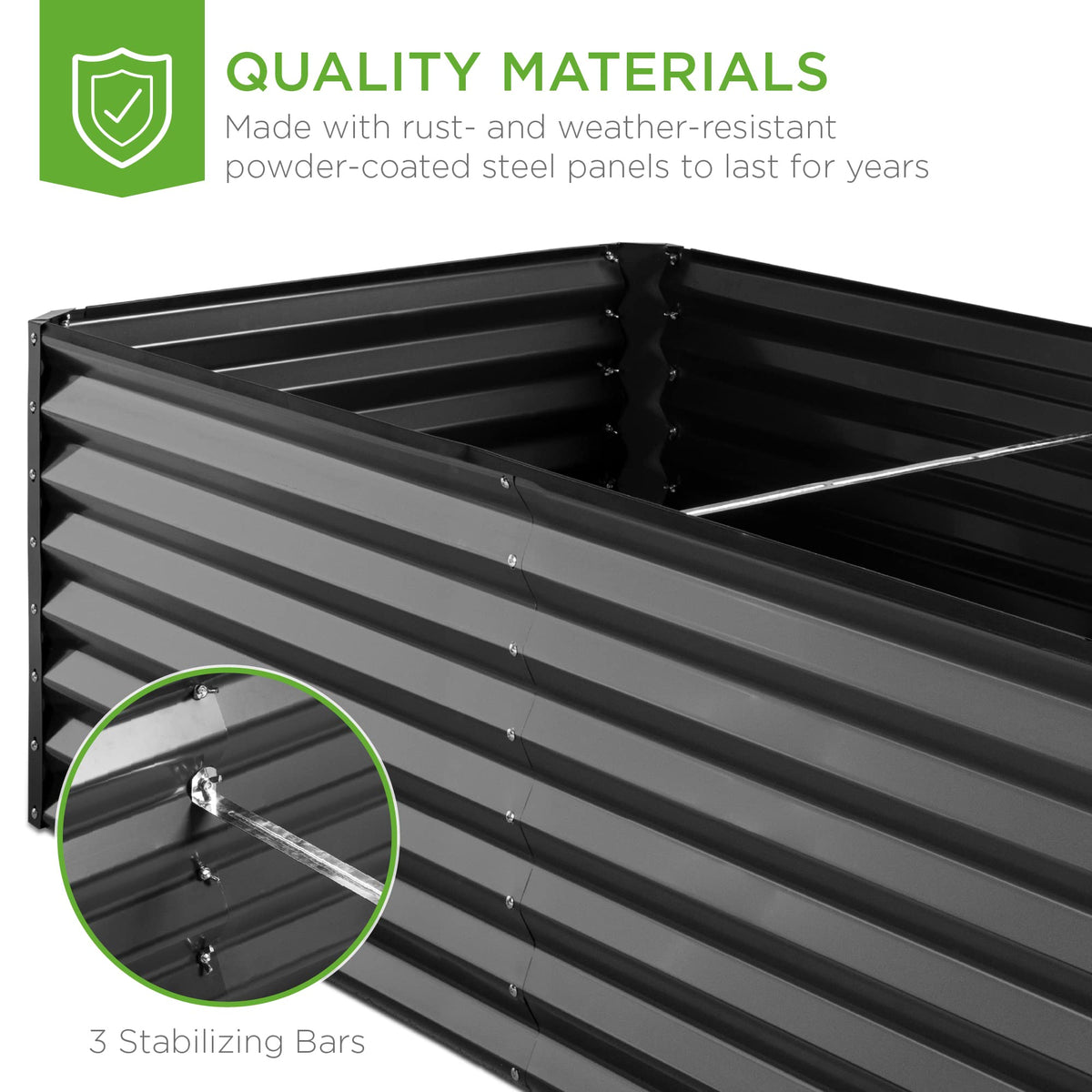 Best Choice Products 8x4x2ft Outdoor Metal Raised Garden Bed, Deep Root Planter Box for Vegetables