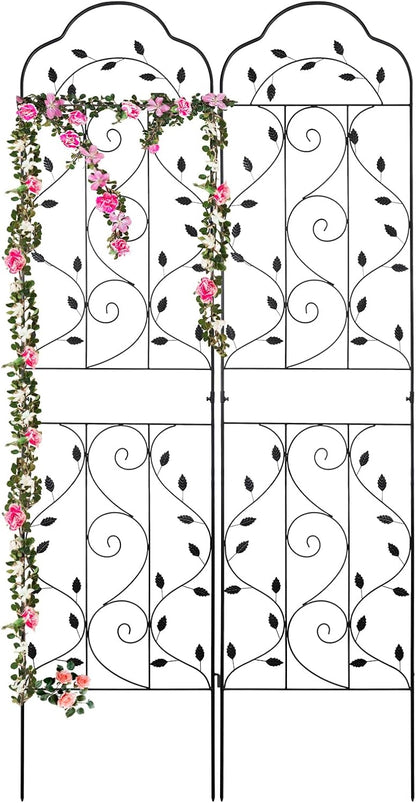 hogardeck Metal 84 * 19 Garden Trellis 2-Packs for Climbing Plants Flowers Vegetables Planting