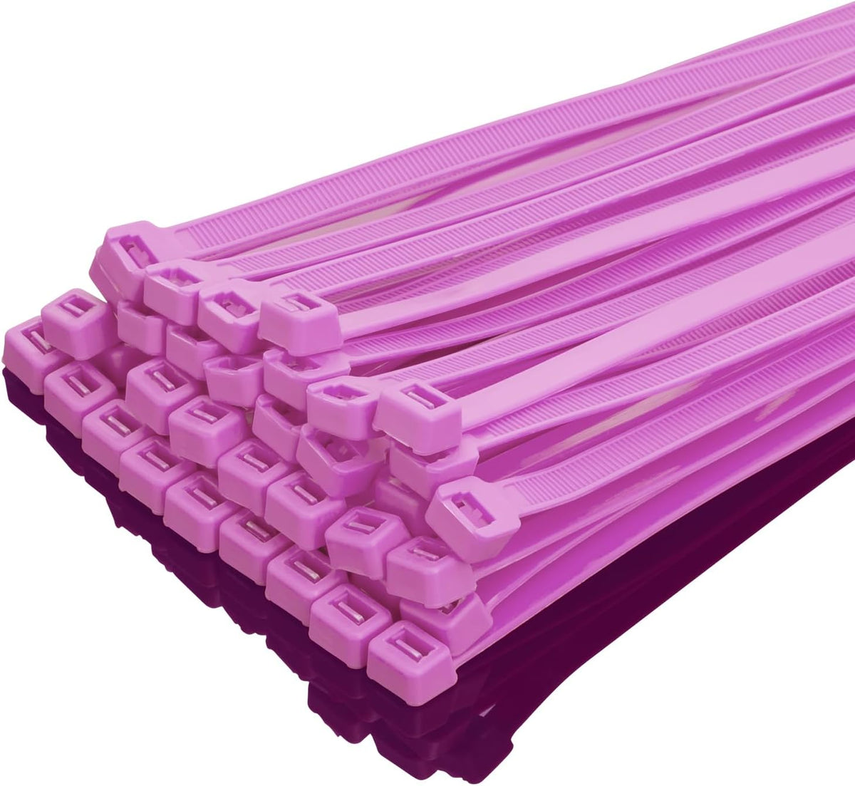XINGO 14 Pink Zip Ties Heavy Duty 100 Pack, 120 LBS Tensile Strength, Premium Nylon Cable Wire