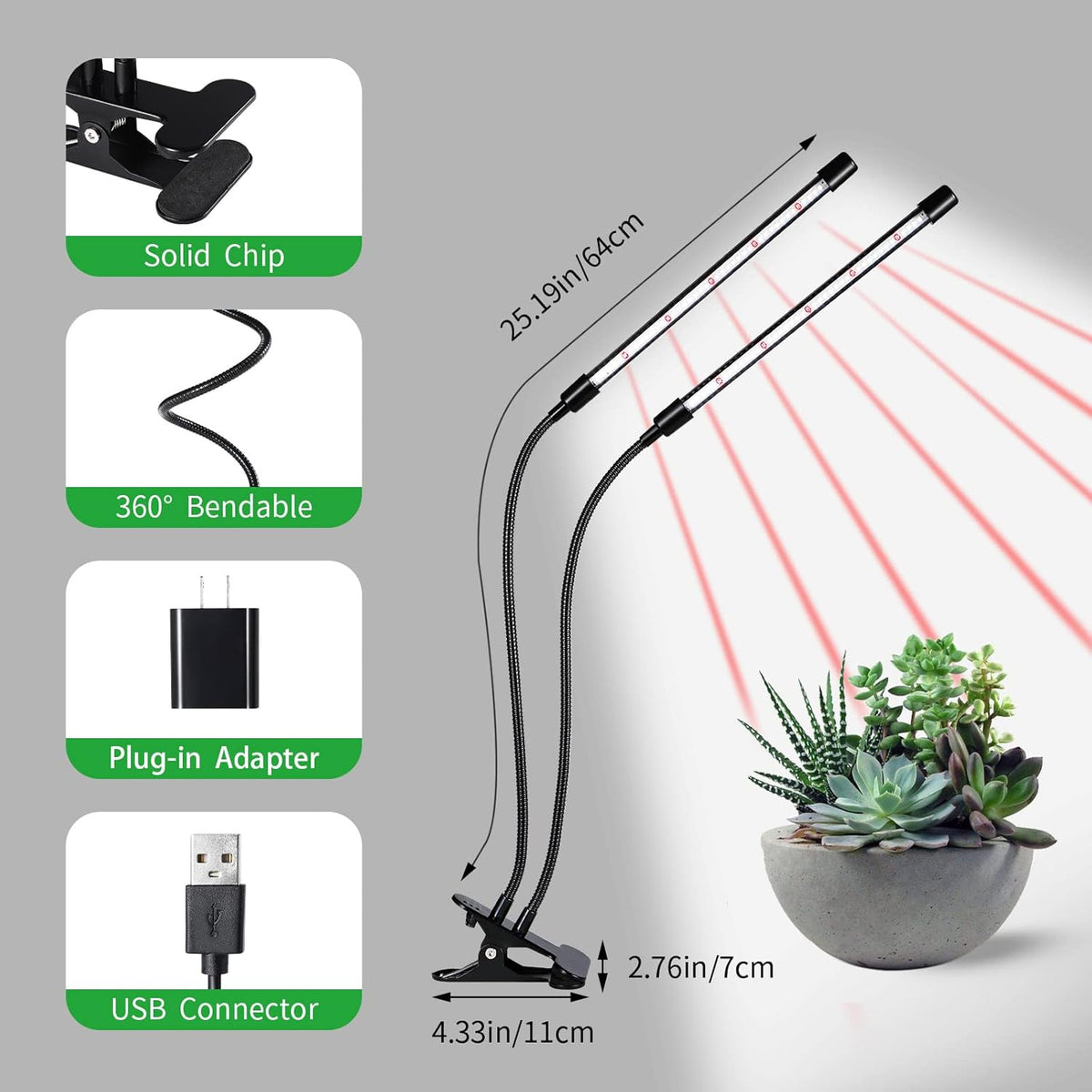 Grow Lights for Indoor Plants, Upgrade 84 LEDs Clip Plant Lights, Full Spectrum LED Plant Growing