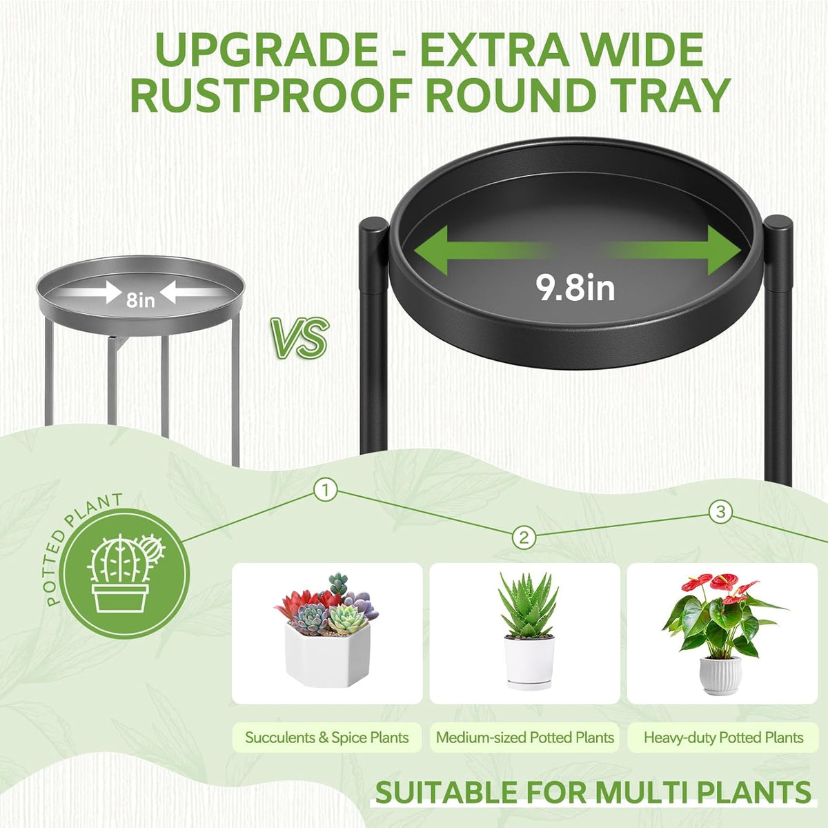 iDavosic.ly 7 Tier Large Plant Stand Indoor with 10 Inch Wide Tray, Tiered Corner Metal Outdoor