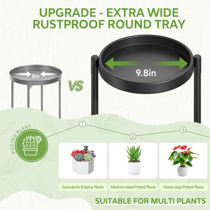iDavosic.ly 7 Tier Large Plant Stand Indoor with 10 Inch Wide Tray, Tiered Corner Metal Outdoor