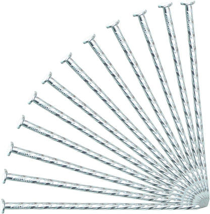 6-Inch Landscape Stakes Spiral Galvanized Landscape Spikes for Weed Barrier, Carpentry, Tent (100)