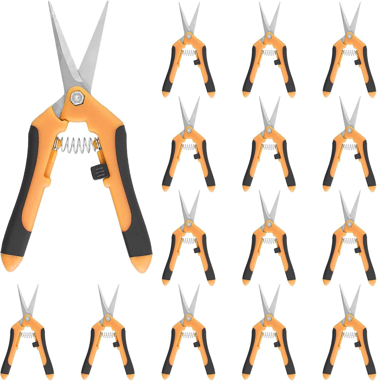 15 PCS 6.5 inch Garden Pruning Shears, Gardening Hand Pruners with Straight Stainless Steel