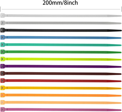 XINGO 100PCS Cable Zip Ties Heavy Duty, Premium Nylon Plastic Wire Ties with 50 Pounds Tensile