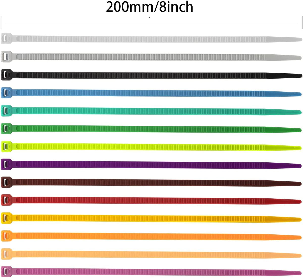 XINGO 100PCS Cable Zip Ties Heavy Duty, Premium Nylon Plastic Wire Ties with 50 Pounds Tensile