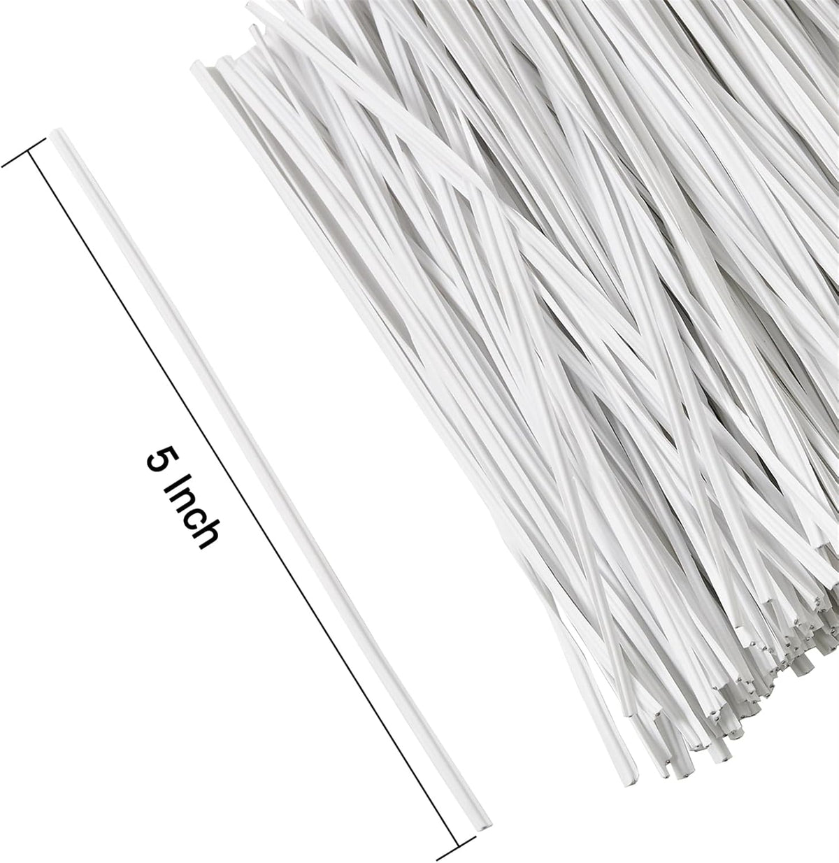 300 pcs 5 inches White Plastic Twist Ties, Cable Ties, for Bags, Gardening Tools