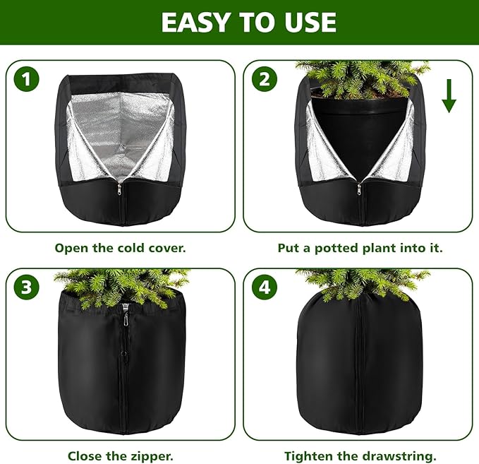 2 Pcs Plant Pot Covers for Winter Large Potted Plant Freeze Protection Cover Frost Jacket with