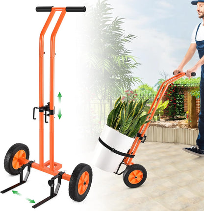 Plant Caddy with Wheels, Heavy Duty Plant Dolly Cart with Adjustable Grabbing Arm and Suction Cups