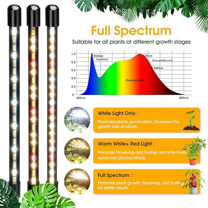 Wolezek Grow Lights for Indoor Plants Full Spectrum, LED Grow Light with Adjustable Stand and