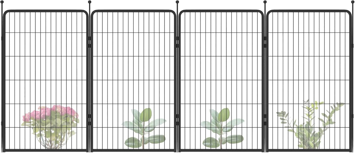 FXW Garden Fence Outdoor for The Yard – 45in(H) x 9.1ft(L) Heavy Duty Metal Animal Barrier for Dog