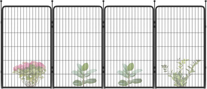 FXW Garden Fence Outdoor for The Yard – 45in(H) x 9.1ft(L) Heavy Duty Metal Animal Barrier for Dog