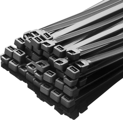 XINGO 12 Inch Black Zip Ties Heavy Duty 250 Pack, 120 LBS Tensile Strength, Premium Nylon Cable