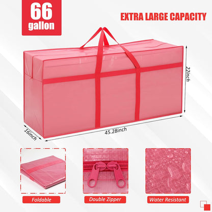 4 Pcs 66 Gallon Large Moving Bags with Zipper and Handles Foldable Storage Duffle Bags Heavy Duty