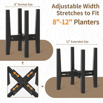 LASZOLA Bamboo Adjustable Plant Stand for Single Large Indoor Planters, Heavy Duty Floor Fern