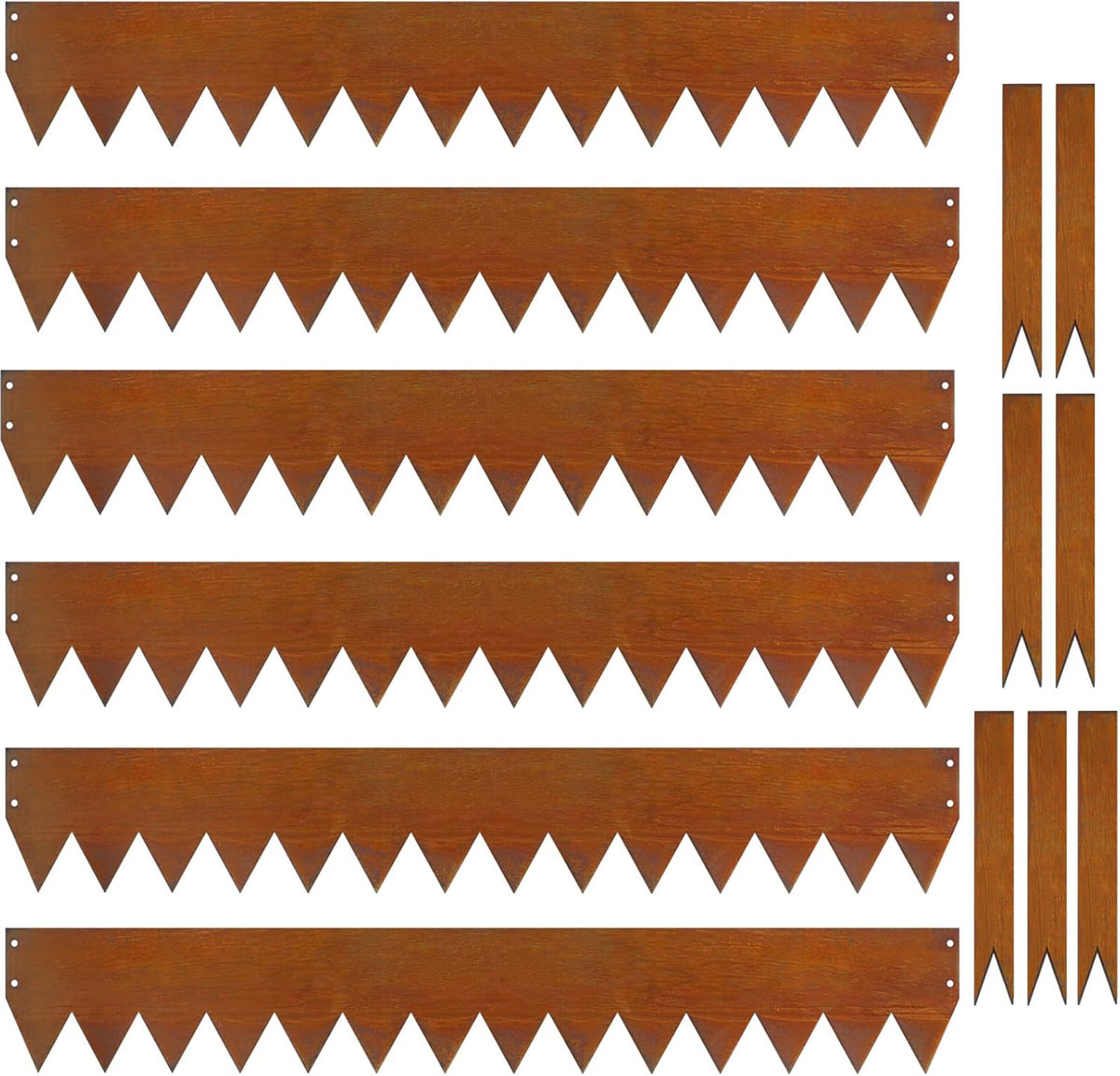 40" L X 6" H Corten Steel Landscape Edging,6 Pack Landscape Edging with 7 Clips and Gloves,Garden