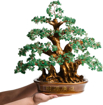 Natural Aventurine (1,300 Gemstone Count) Chakra Crystal Tree with Healing Properties - Home &