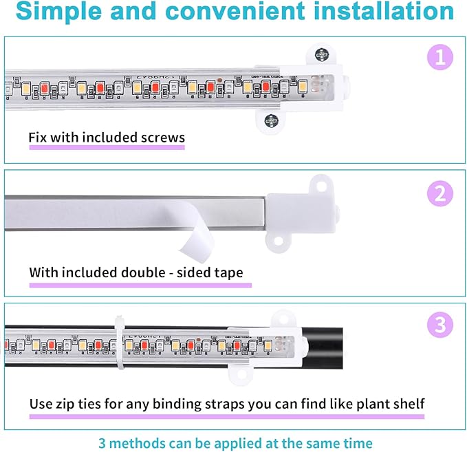 7.8'' LED Grow Light Strips, Grow Lamps for Indoor Plants Full Spectrum, Plant Light with 4/8/12H