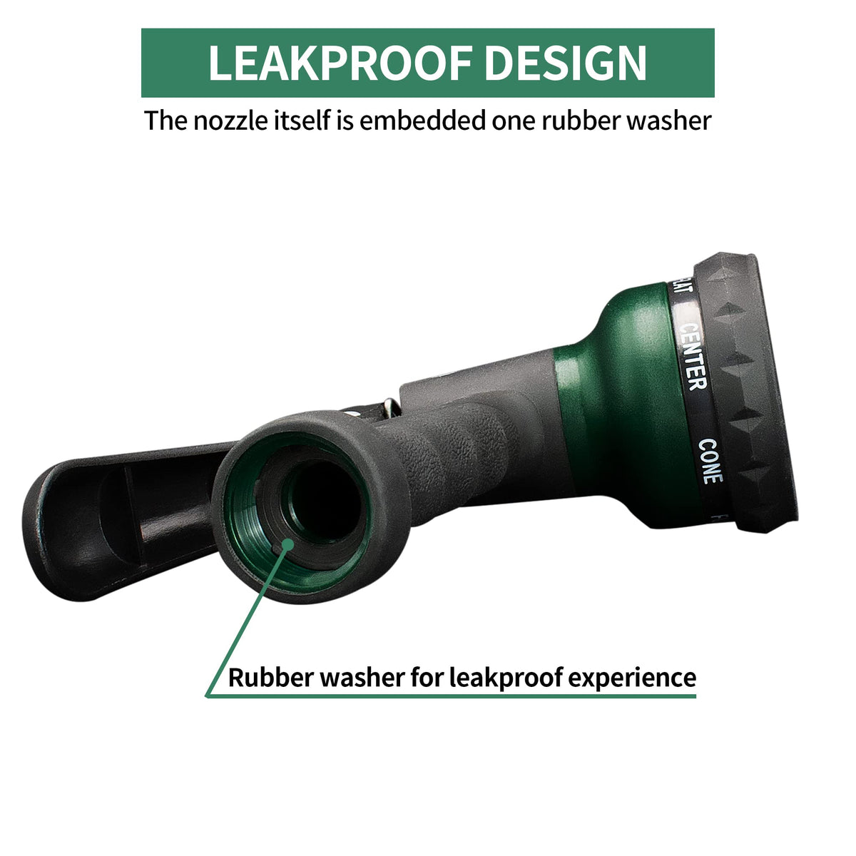 AUTOMAN-Garden-Hose-Nozzle, ABS Water Spray Nozzle with 7 Adjustable Watering Patterns, Slip