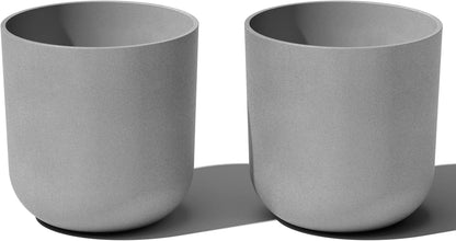 Veradek Round Lima Plastic Planter Pots for Indoor/Outdoor Garden Use, Gray, Suitable for Small to