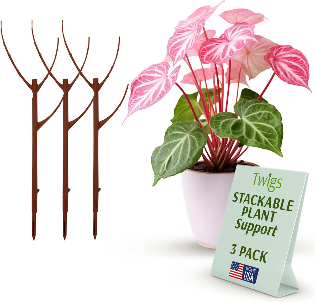 Stackable Plant Support Stakes, Stem Holder Structures for Indoor & Outdoor Use, Garden Accessories