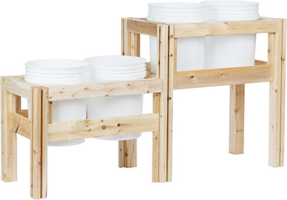 Greenes Fence Two-Tiers Four Bucket Elevated Cedar Wood Garden Frame, 54 in. x 16 in. x 30 in.