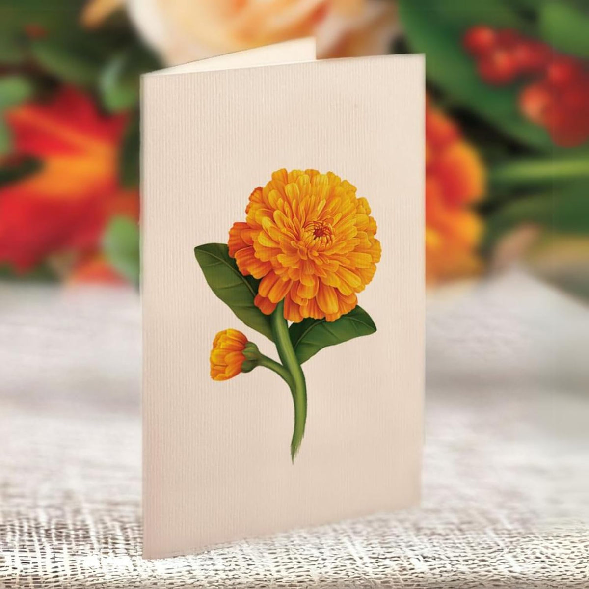 Freshcut Paper Pop Up Cards, Pumpkin Spice, 12 Inch Life Sized Forever Flower Bouquet 3D Popup
