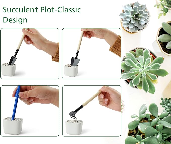G GOOD GAIN Garden Succulent Kit with Organizer Bag, 14 Pieces Succulent Tools, Indoor Mini Hand