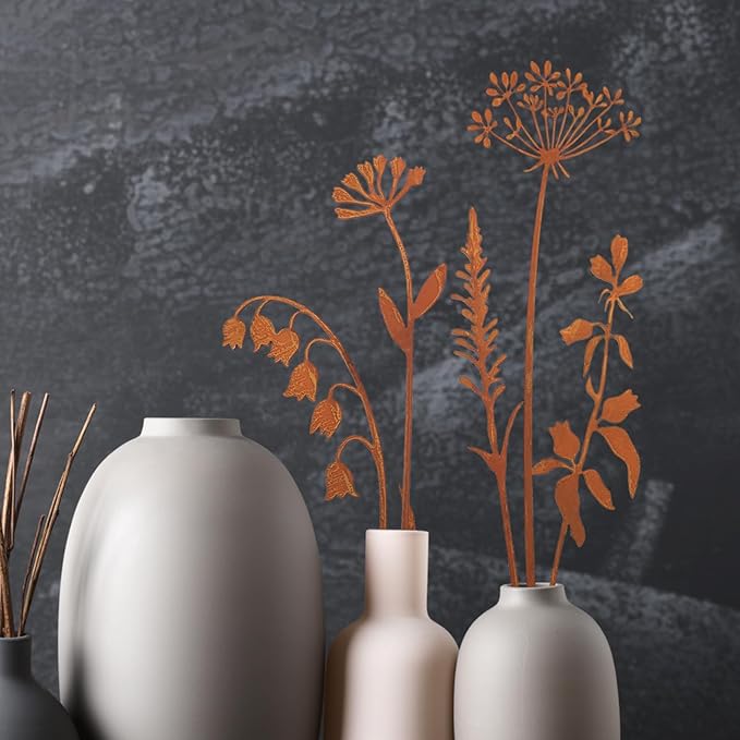 Metal Flowers for Outside,Decorative Garden Stakes,Flower Bed Decor Plant Stakes,Metal Art for