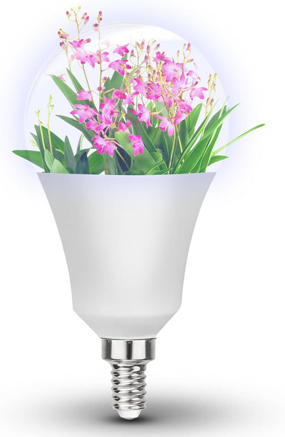 Grow Light Bulbs Full Spectrum with Red Blue 5000K E12 Candelabra Small Base 9W Sunlight Grow Bulb