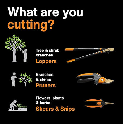 Fiskars Bypass Pruning Shears, 5/8-Inch Cut Capacity Garden Clippers, Gardening Scissors with