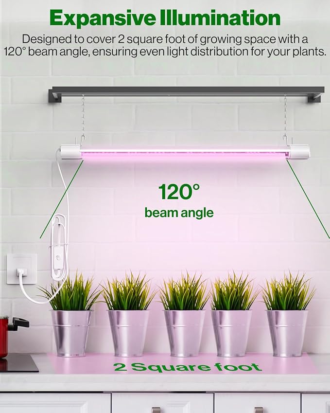 Sunco 2ft Grow Light LED, 20W, Full Spectrum, for Seed Starting, Seedling, Indoor Plants, Plug in