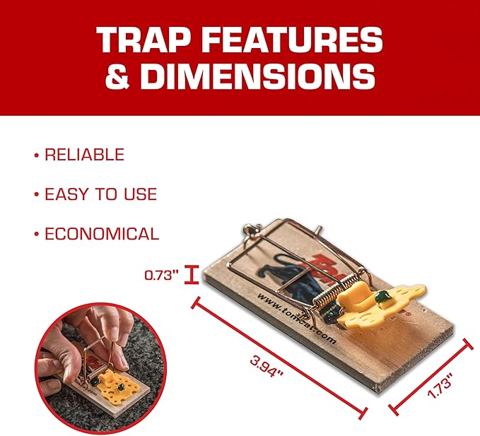Tomcat Mouse Traps (Wooden), 4 Count Pack of 12