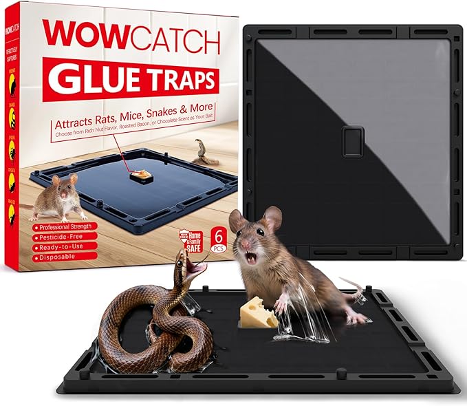 Jumbo Rat & Mouse Glue Traps - 6 Pack Large Heavy Duty Sticky Traps Indoor for Home, Extra Strong