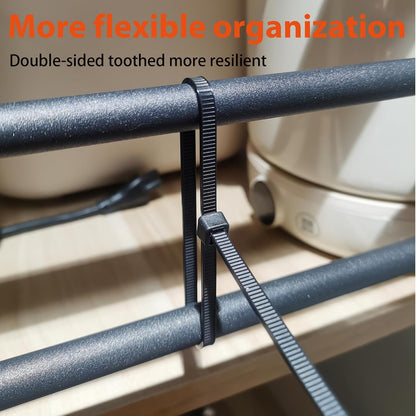 Zip Ties Assorted Size,8+12+14+18 Inch Double Sided Toothed,100 LBS Tensile Strength Heavy Duty