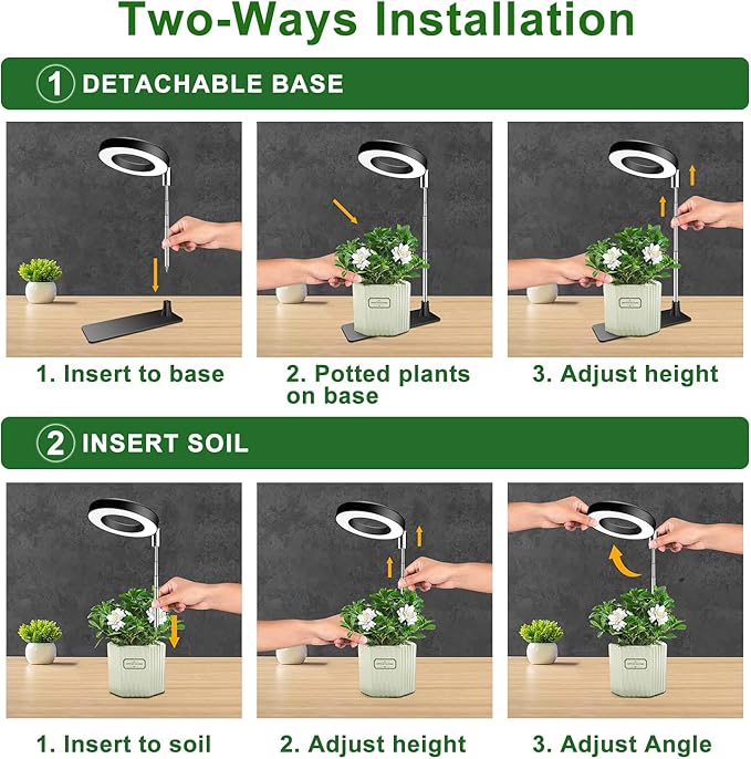 Grow Lights for Indoor Plants, Full Spectrum Plant Lights for Indoor Growing, Height Adjustable