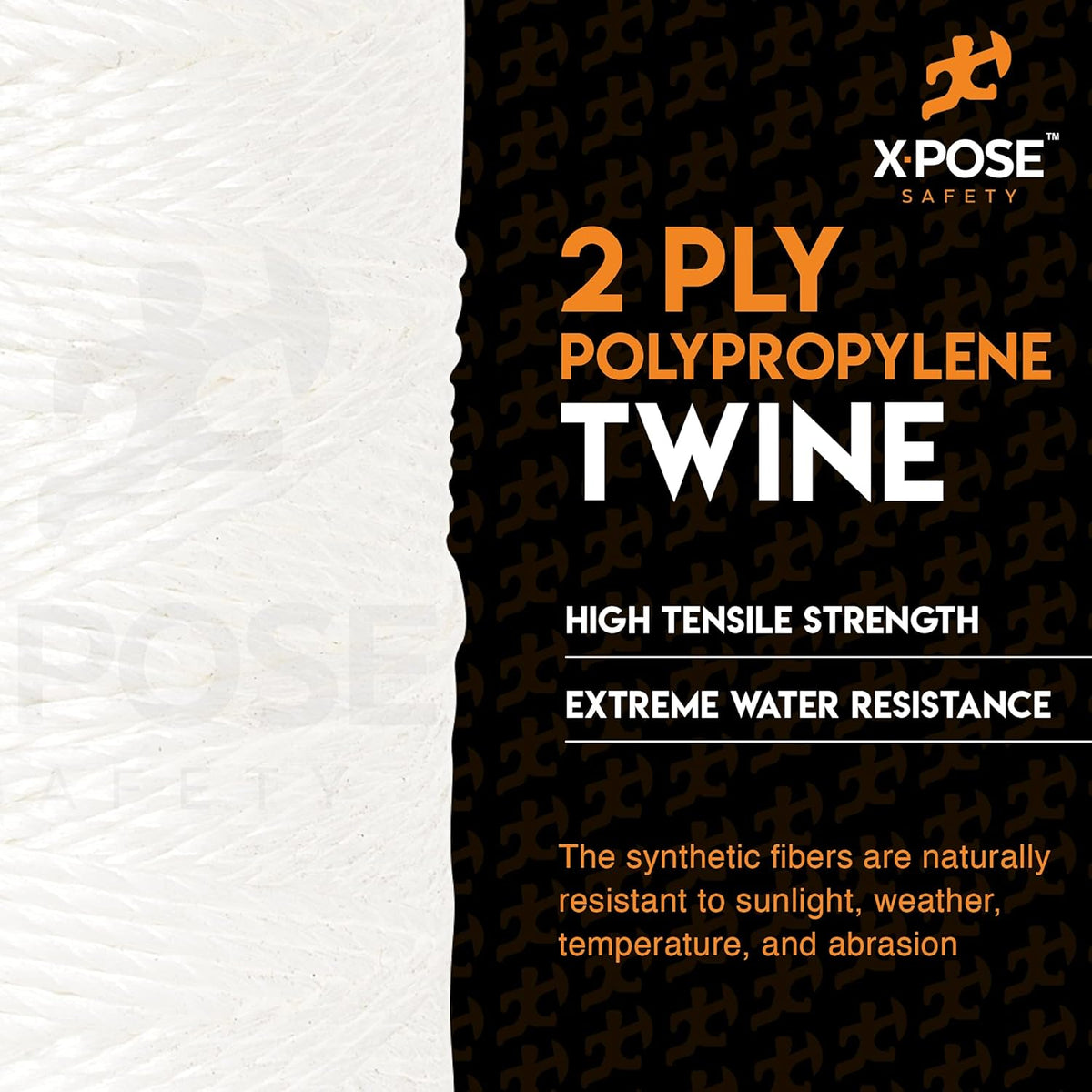 Polypropylene Tying Twine - 2 Ply White Plastic Poly Twine String 4200' Roll - Soft On Hands