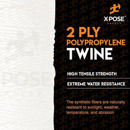 Polypropylene Tying Twine - 2 Ply White Plastic Poly String 4200' Roll - Soft On Hands - Heavy Duty