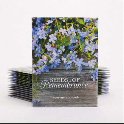 Bentley Seed Co. | Seeds of Remembrance | Pre Filled Non-GMO, Non-Coated Forget Me Not Seeds