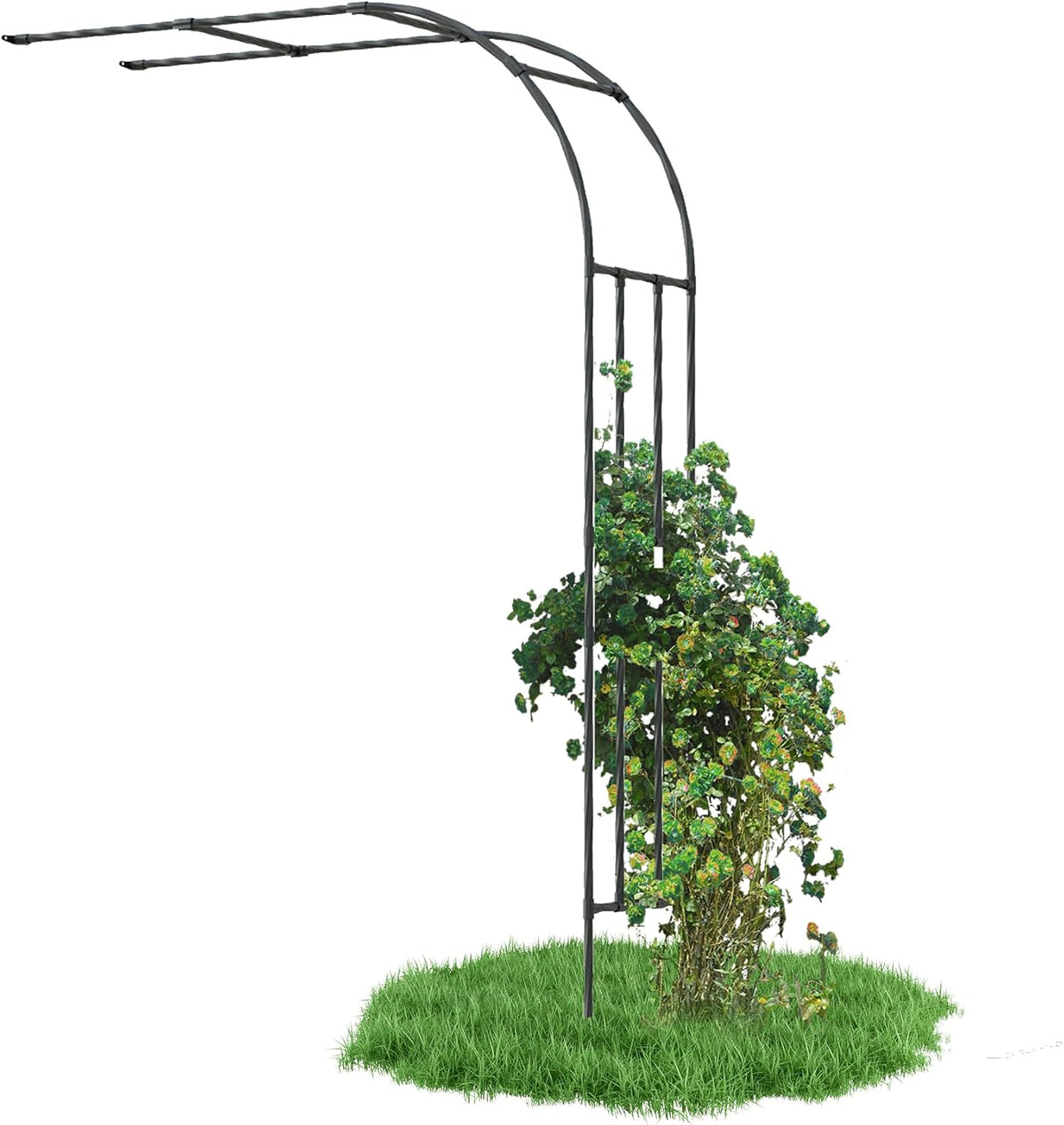 Half Garden Arch Trellis, Trellis Arch for Climbing Plants Outdoor, 7.9FT MetalGarden Arbor, Garden