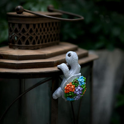 Cute Climbing Turtle Flowerpot Hug Statue, Resin Hanging Turtle Statue Flowerpot, Home Decoration