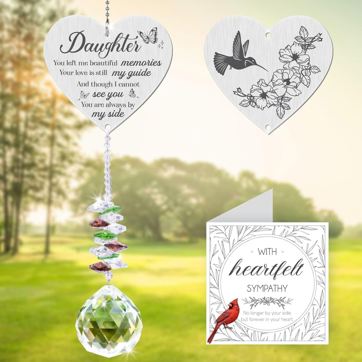 Memorial Gifts for Loss of Daughter,Bereavement Suncatcher Crystal Rainbow Maker,Elegant Keepsake