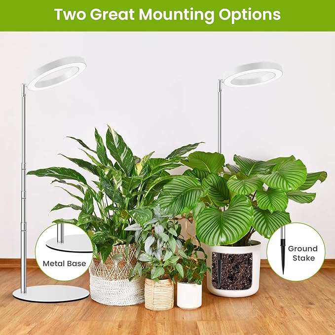 Grow Lights for Indoor Plants Full Spectrum, 80 LEDs Plant Light for Indoor Growing with 2 Mounting