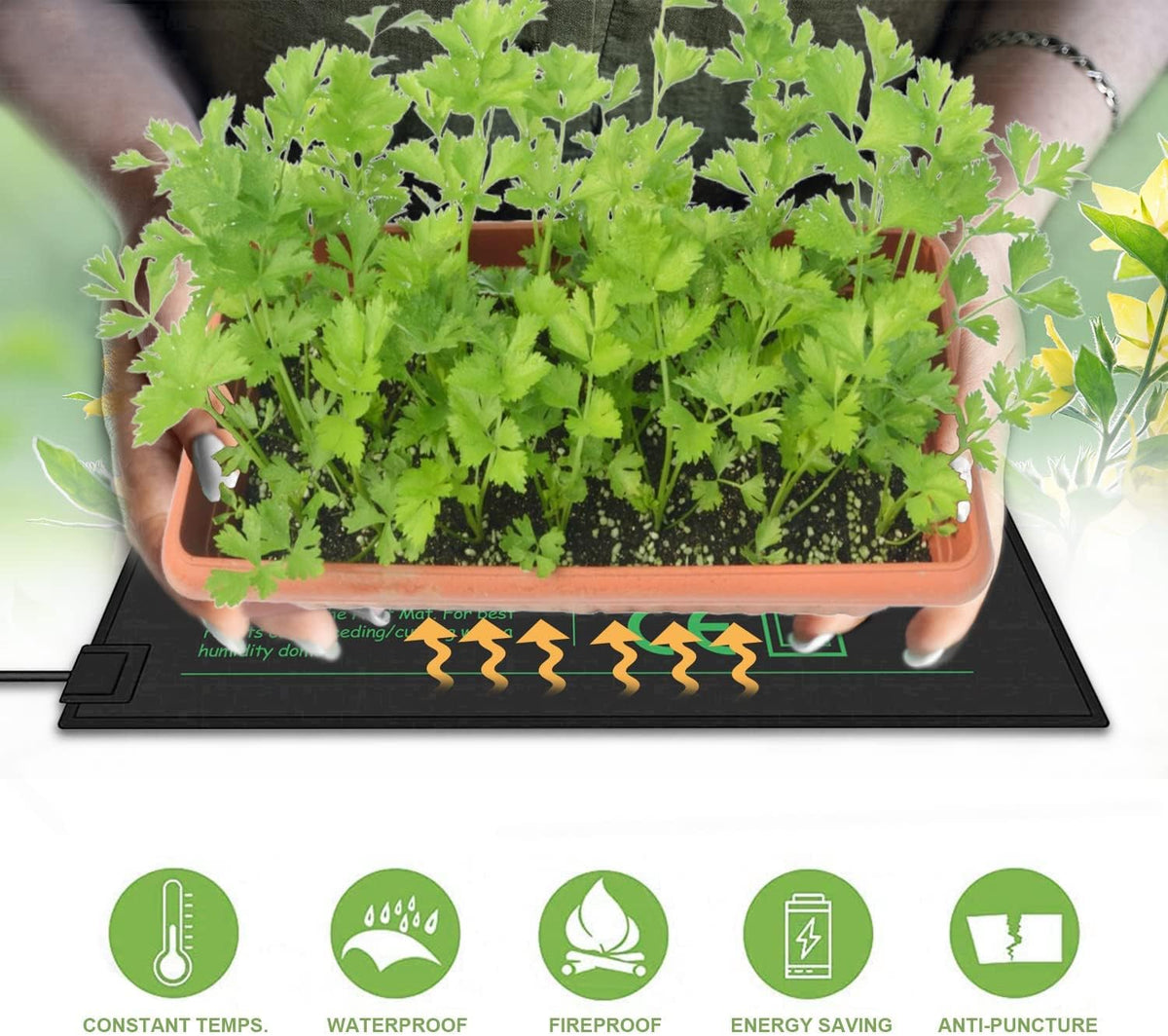 Seedling Heat Mat with Thermostat 40-108 Degrees Fahrenheit Warming Pad, Warm Hydroponic Heating