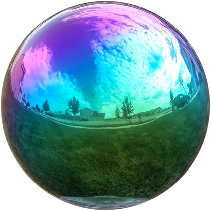 Lily's Home Gazing Globe Mirror Ball in Rainbow Stainless Steel - 10 Inch