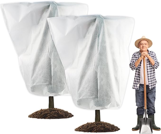 2 Packs Plant Cover, 7 Ft x 6 Ft Frost Winter Protection Tree Wrap Bag, Cold Weather Protection