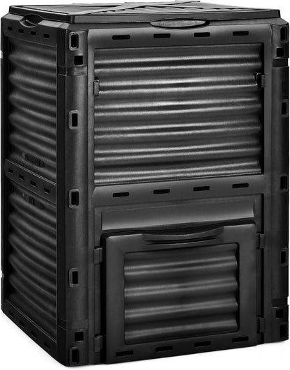 Happygrill Outdoor Compost Bin, Composting Box w/Top Flip Latch-on Lid,80 Gallons Composter for