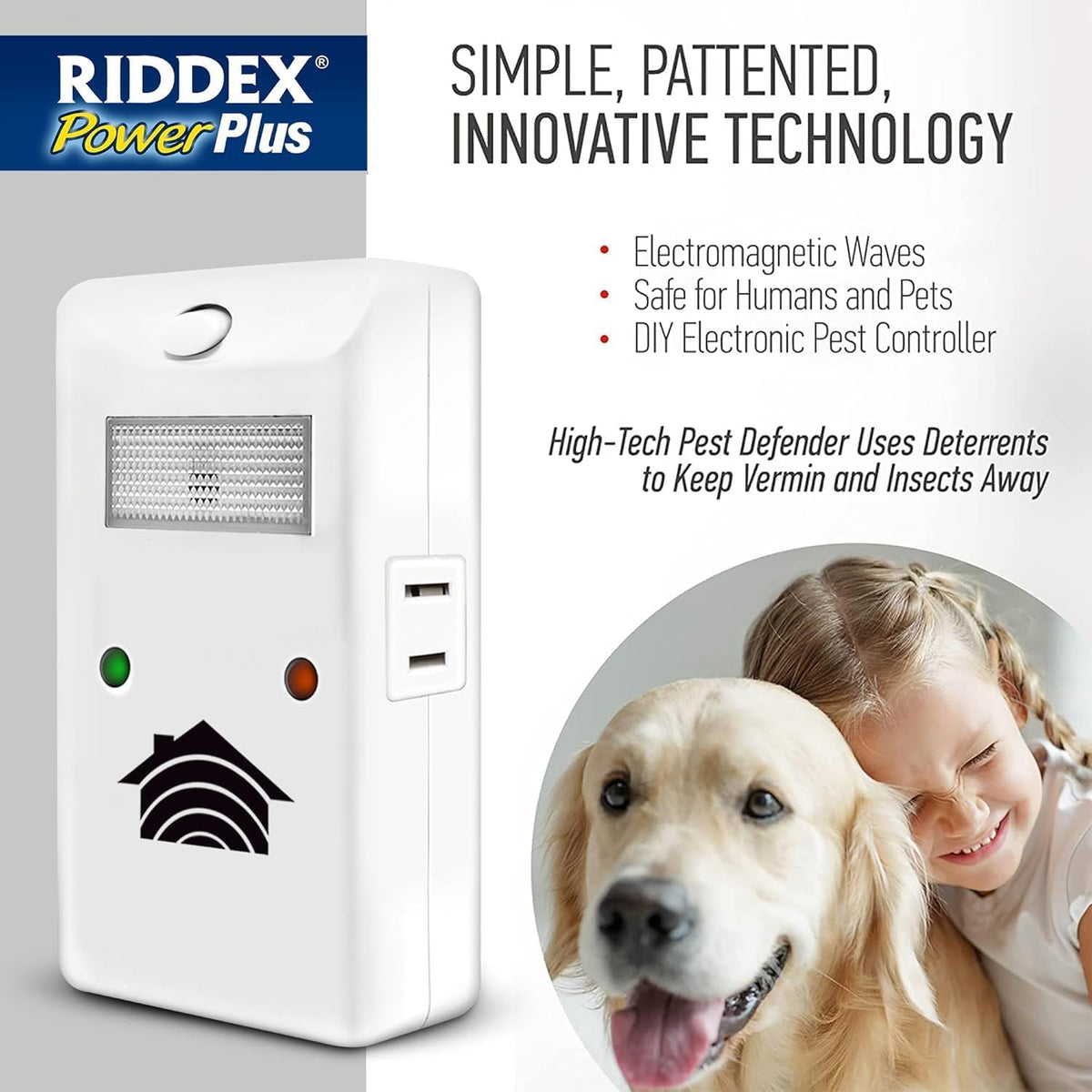 RIDDEX Power Plus Insect Repellent | Plug in, Mouse Deterrent - Pest Control for Defense Against