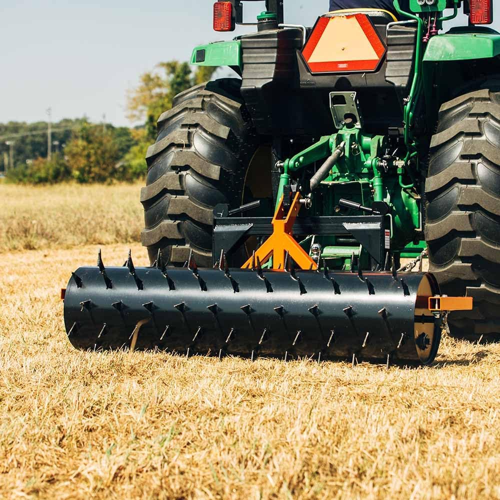 Titan Attachments 3 Point 5 ft Drum Spike Aerator, Fits Cat 1 & 2 Tractors, Tow-Behind Soil